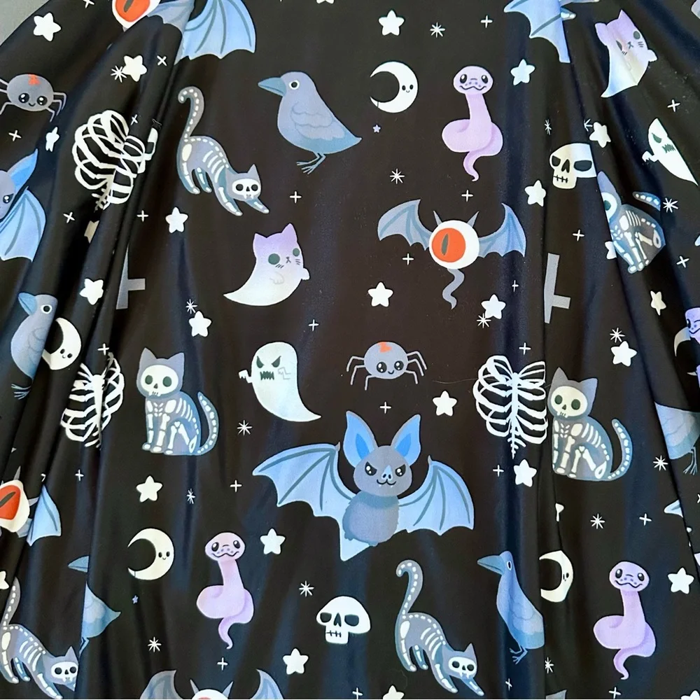 Black Milk Hauntingly Cute Evil Mini Long Sleeve Skater Dress XS BMC Halloween - Picture 6 of 7